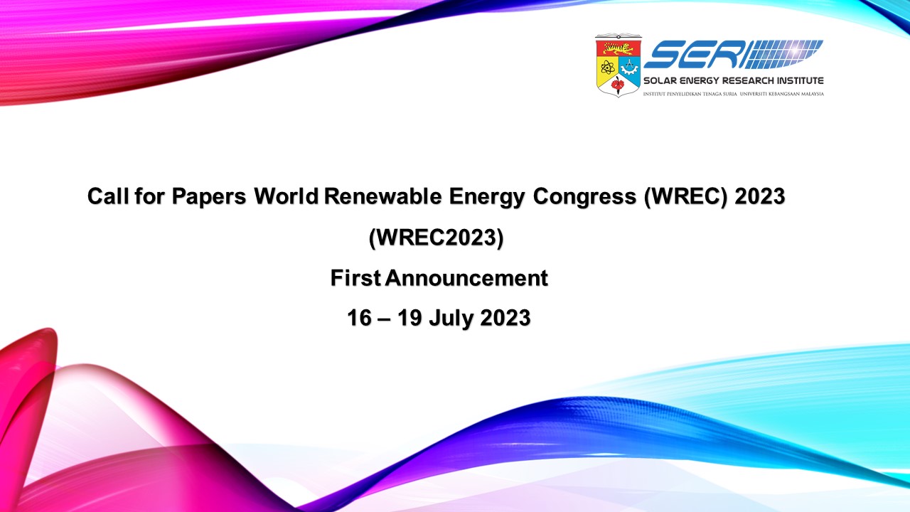 Call for Papers World Renewable Energy Congress (WREC) 2023 (WREC2023)