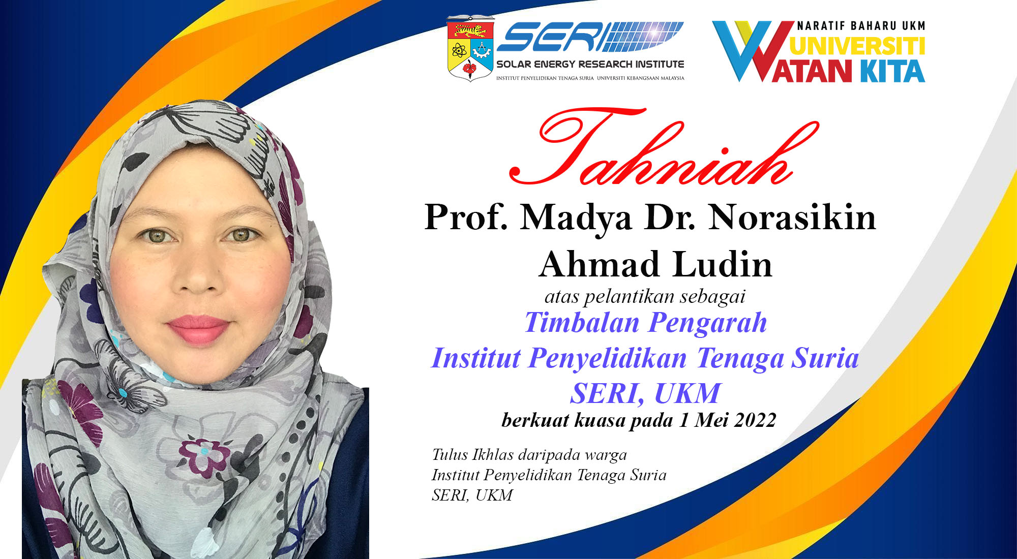 Tahniah Prof. Madya Dr. Norasikin Ahmad Ludin