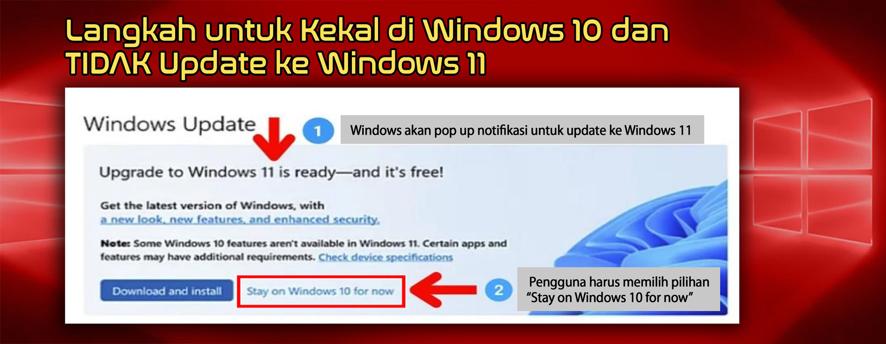 Tidak Kemaskini Windows 10 ke Windows 11
