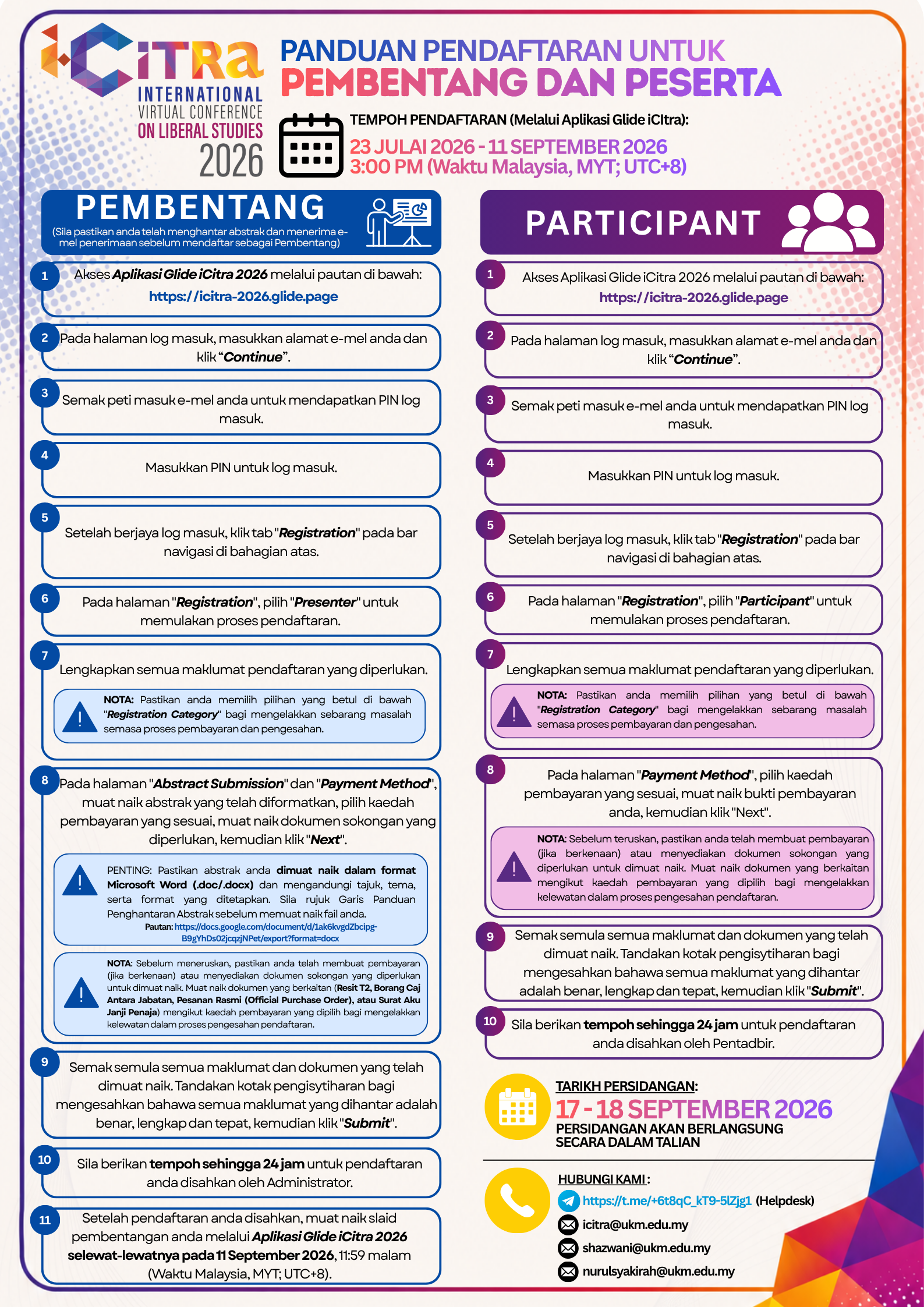Panduan pendaftaran i-CITRA 2026