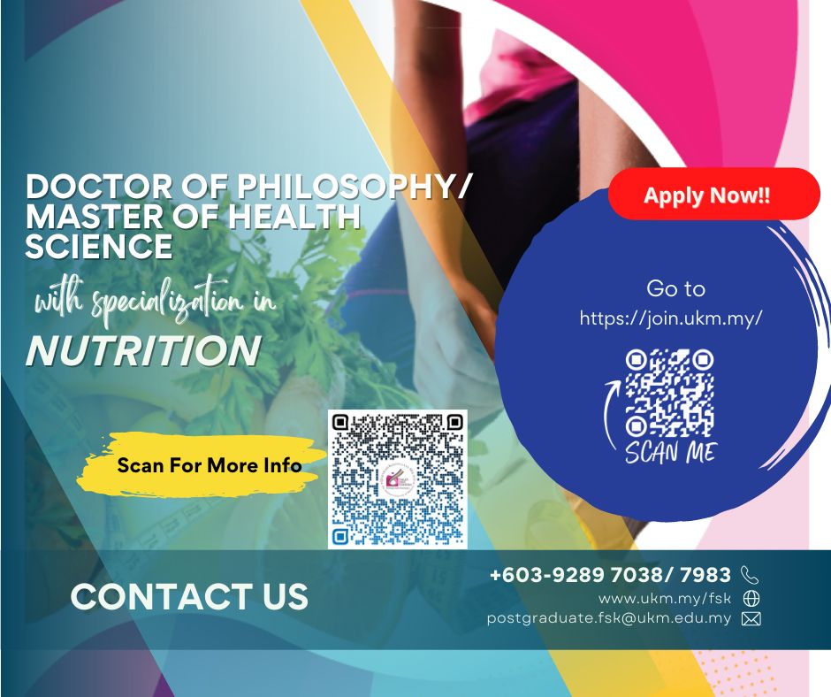 Doktor Falsafah/ Sarjana Sains Kesihatan Dengan Bidang Pengkhususan Pemakanan