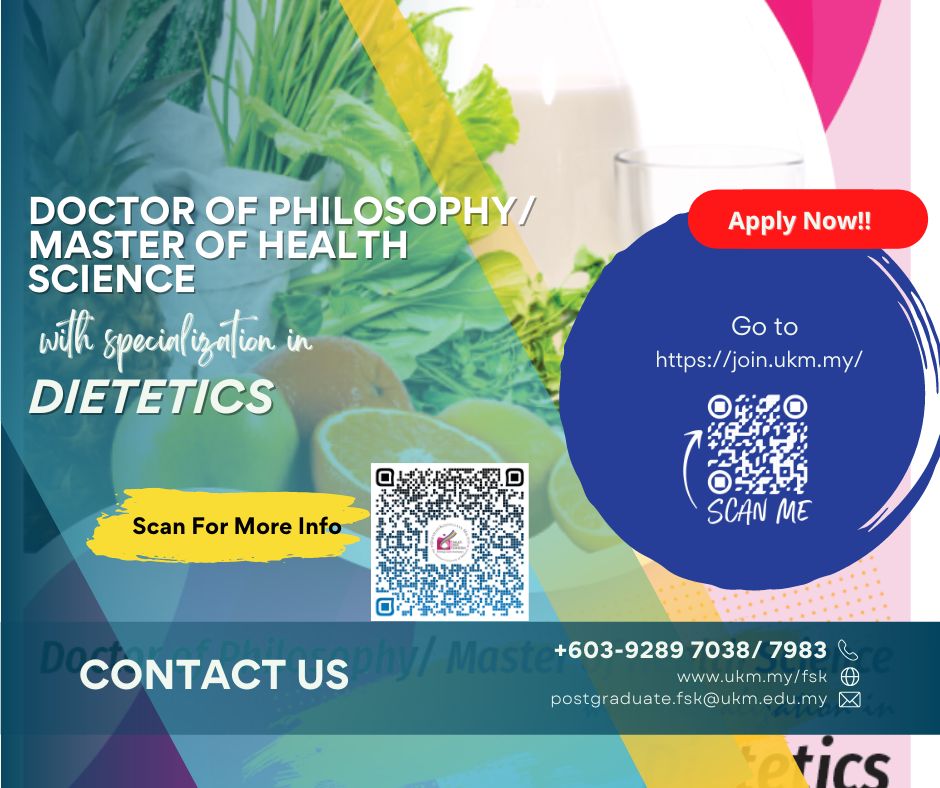 Doktor Falsafah/ Sarjana Sains Kesihatan Dengan Bidang Pengkhususan Dietetik