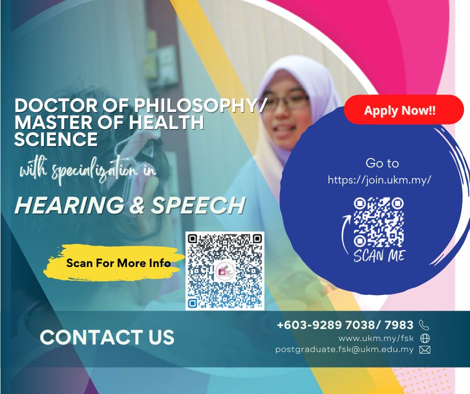 Doktor Falsafah/ Sarjana Sains Kesihatan Dengan Bidang Pengkhususan Pendengaran & Pertuturan