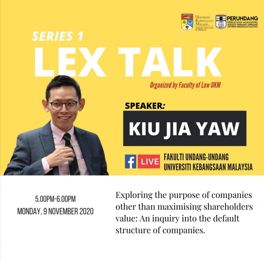 Lex Talk Series 1: Exploring the purpose of companies other than ...