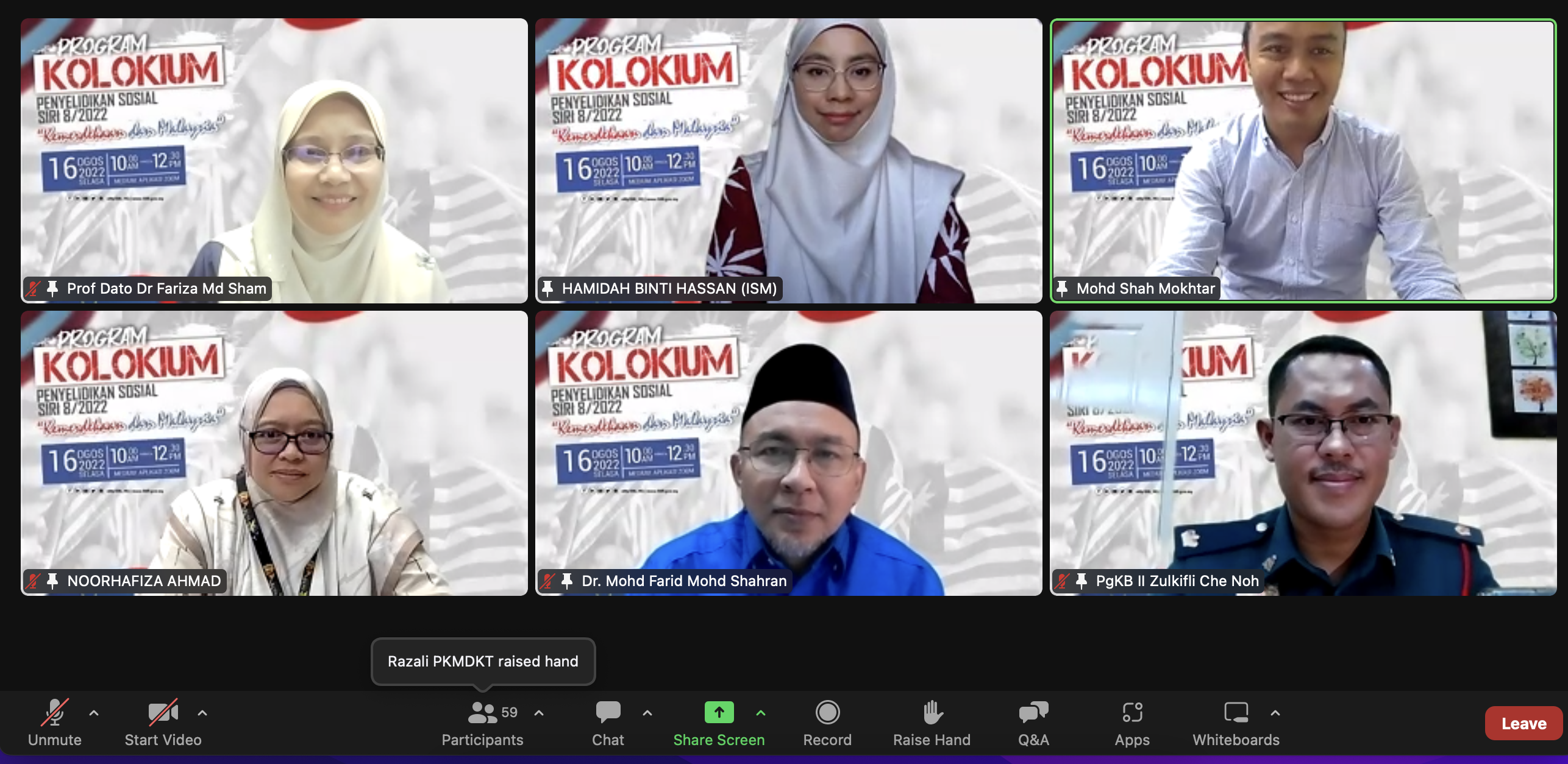 Program Kolokium Penyelidikan Sosial Ism Siri 8-2022 Bertemakan Kemerdekaan Dan Malaysia pic 01