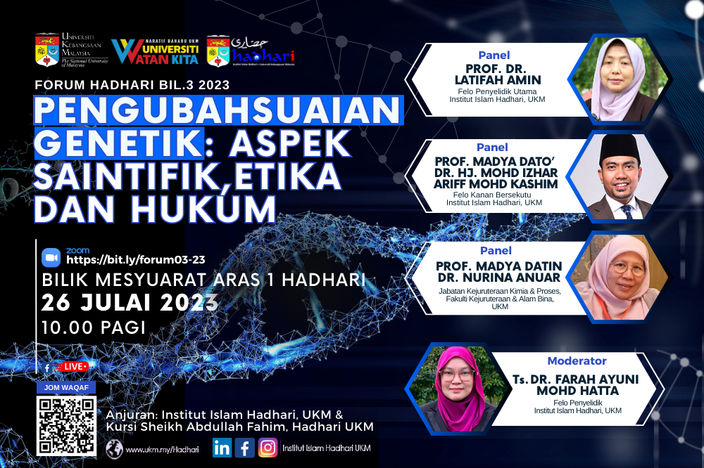 Forum Hadhari Bil.3/2023 – “Pengubahsuaian Genetik: Aspek Saintifik, Etika dan Hukum”