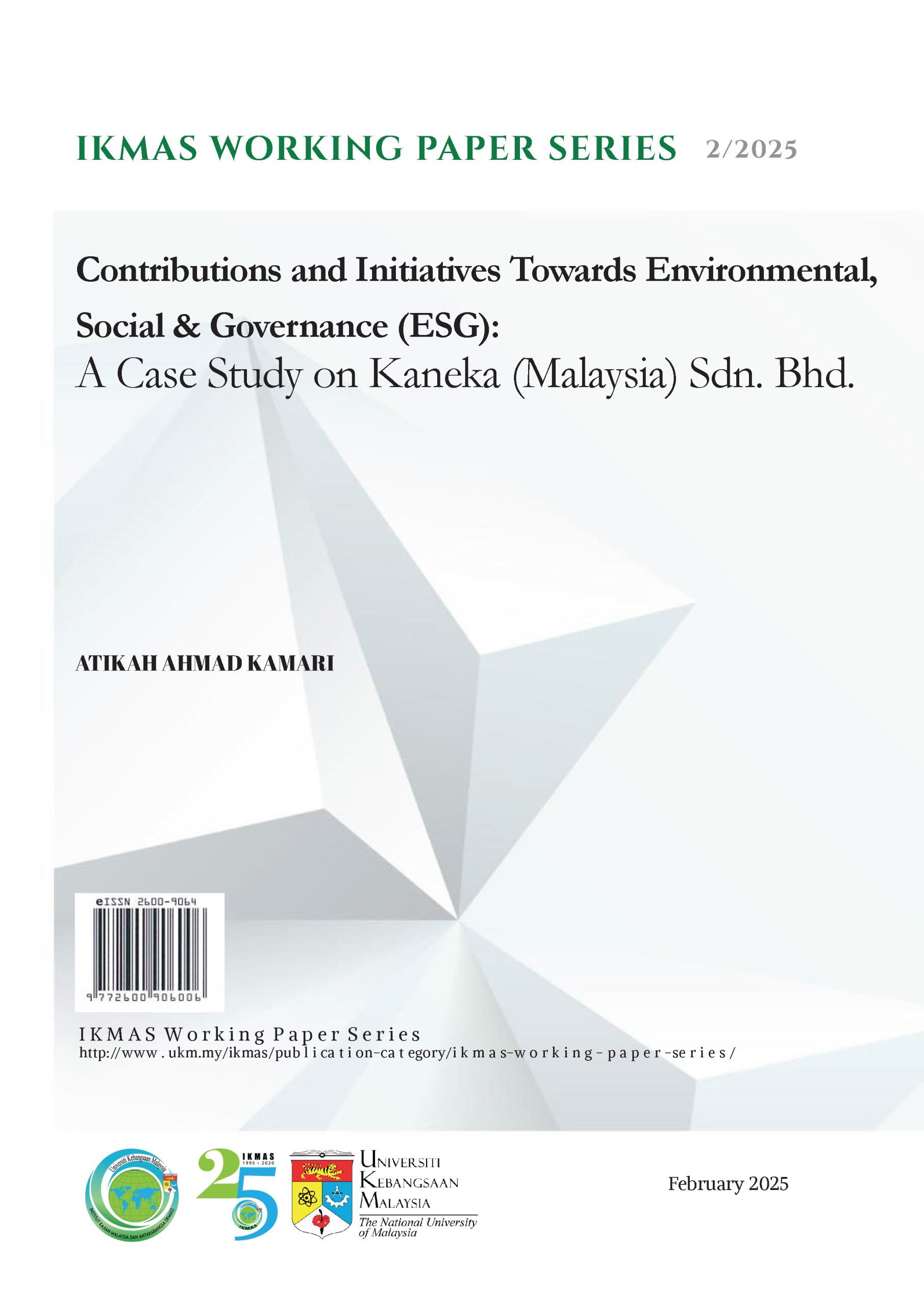 Contributions and Initiatives Towards Environmental, Social & Governance (ESG): A Case Study on Kaneka (Malaysia) Sdn. Bhd.