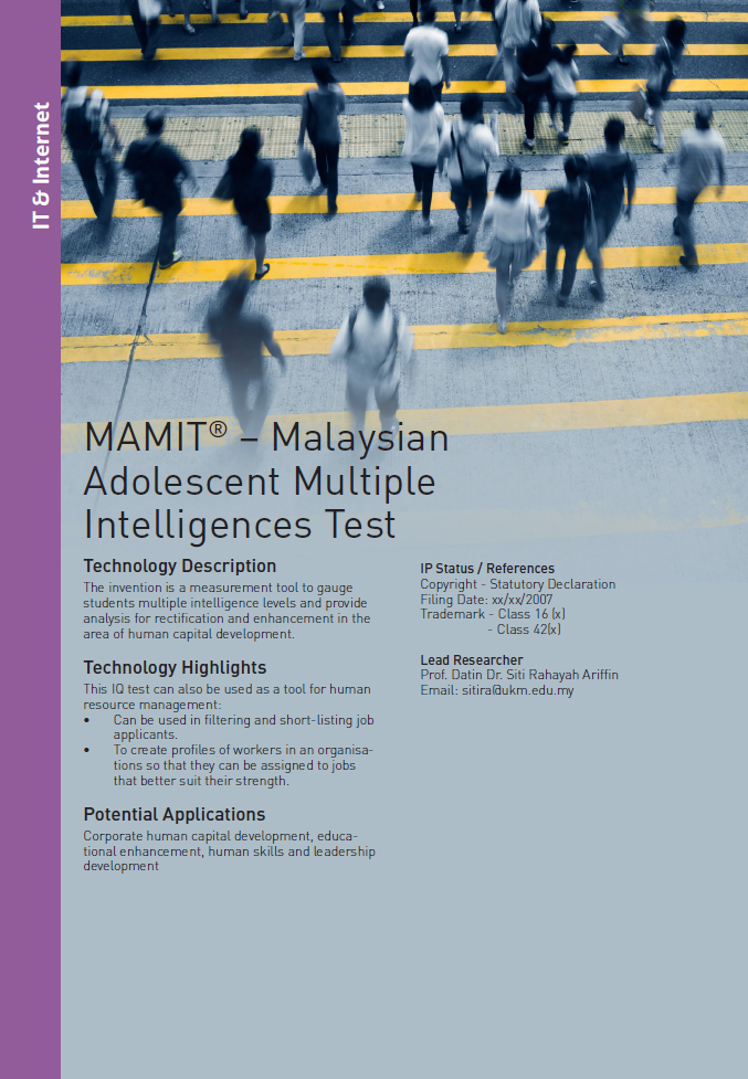 5_103_MAMIT® – Malaysian Adolescent Multiple Intelligences Test