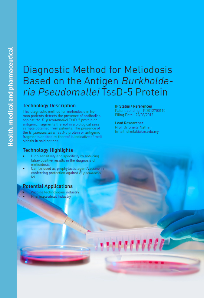 11_158_Diagnostic Method for Meliodosis Based on the Antigen Burkholderia Pseudomallei TssD-5 Protein