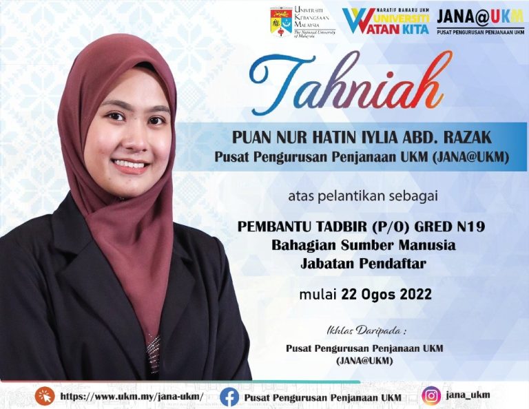Tahniah Atas Pelantikan Baharu Di Jabatan Pendaftar