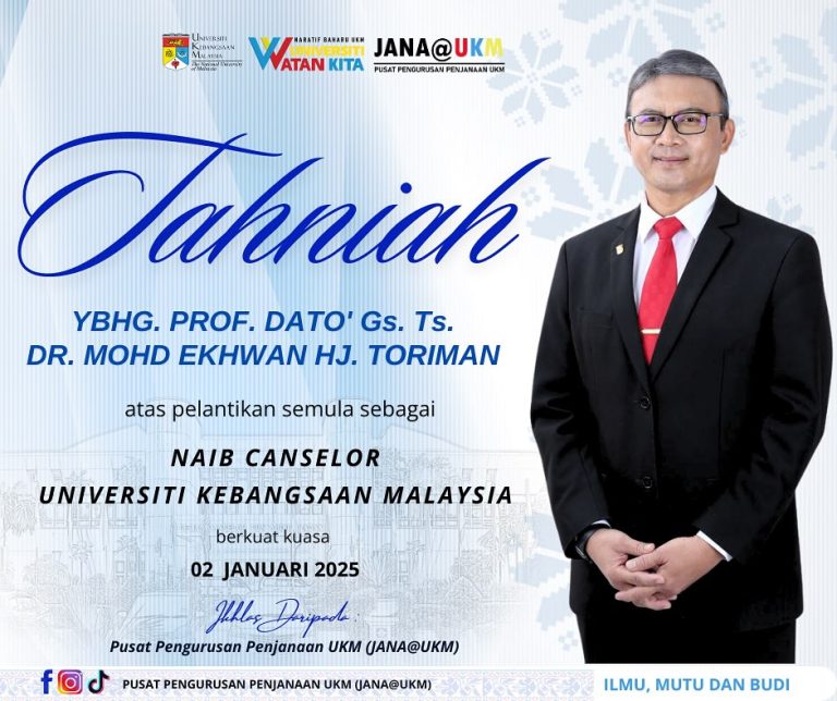Tahniah YBhg. Prof. Dato. Gs. Ts. Dr. Mohd Ekhwan Hj. Toriman