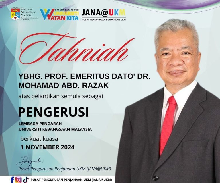 Tahniah YBhg. Prof. Emeritus Dato’ Dr. Mohamad Abd. Razak