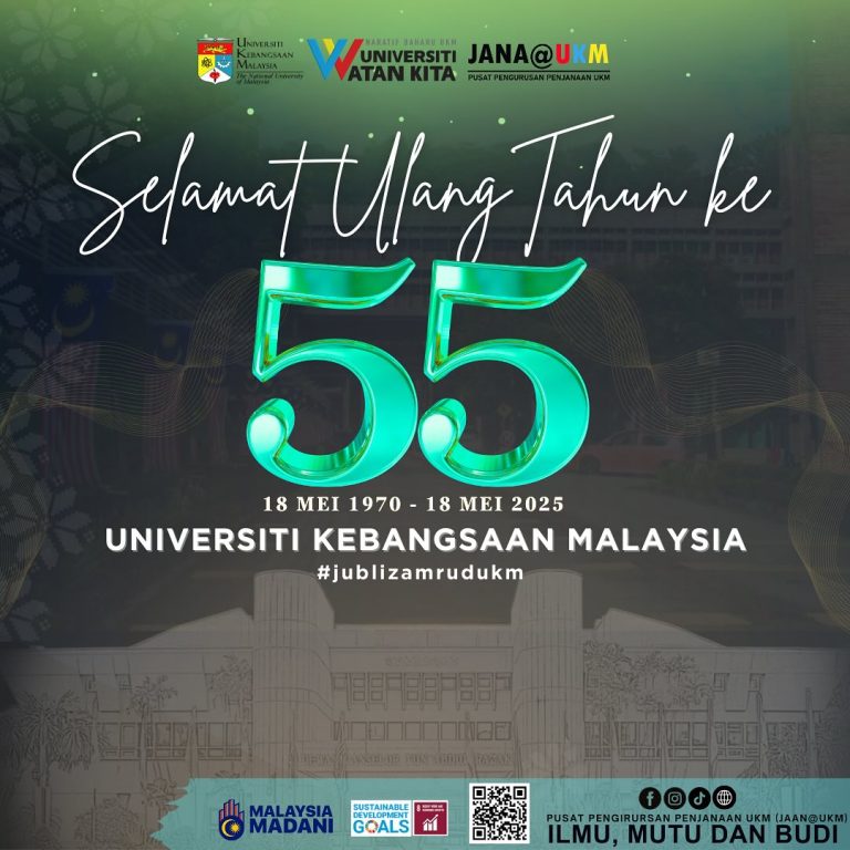 Selamat Ulang Tahun Universiti Kebangsaan Malaysia (UKM) ke-55