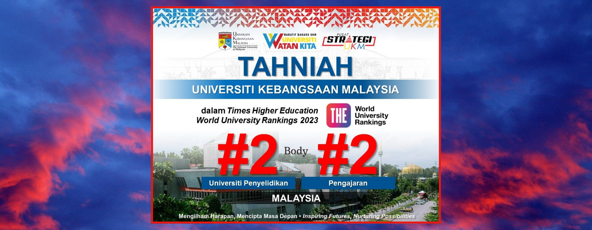 Well done UKM for rising your ranking this year!