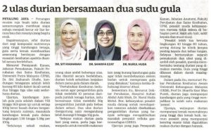 “2 ULAS DURIAN BERSAMAAN 2 SUDU GULA”