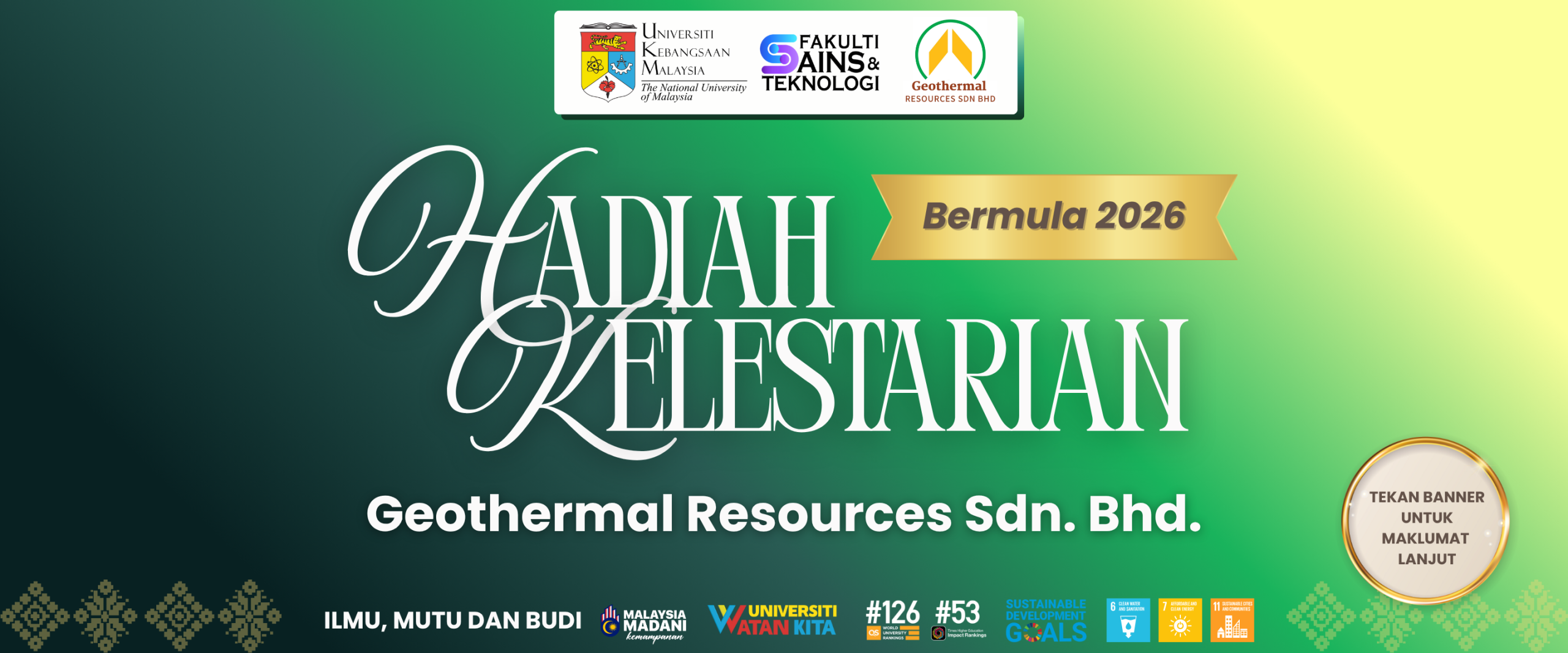 Hebahan Awal – Hadiah Kelestarian GRSB