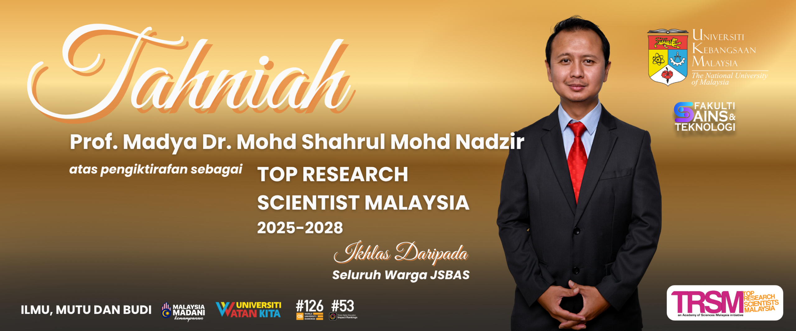 Top Research Scientist Malaysia – Prof Madya Dr Mohd Shahrul Mohd Nadzir