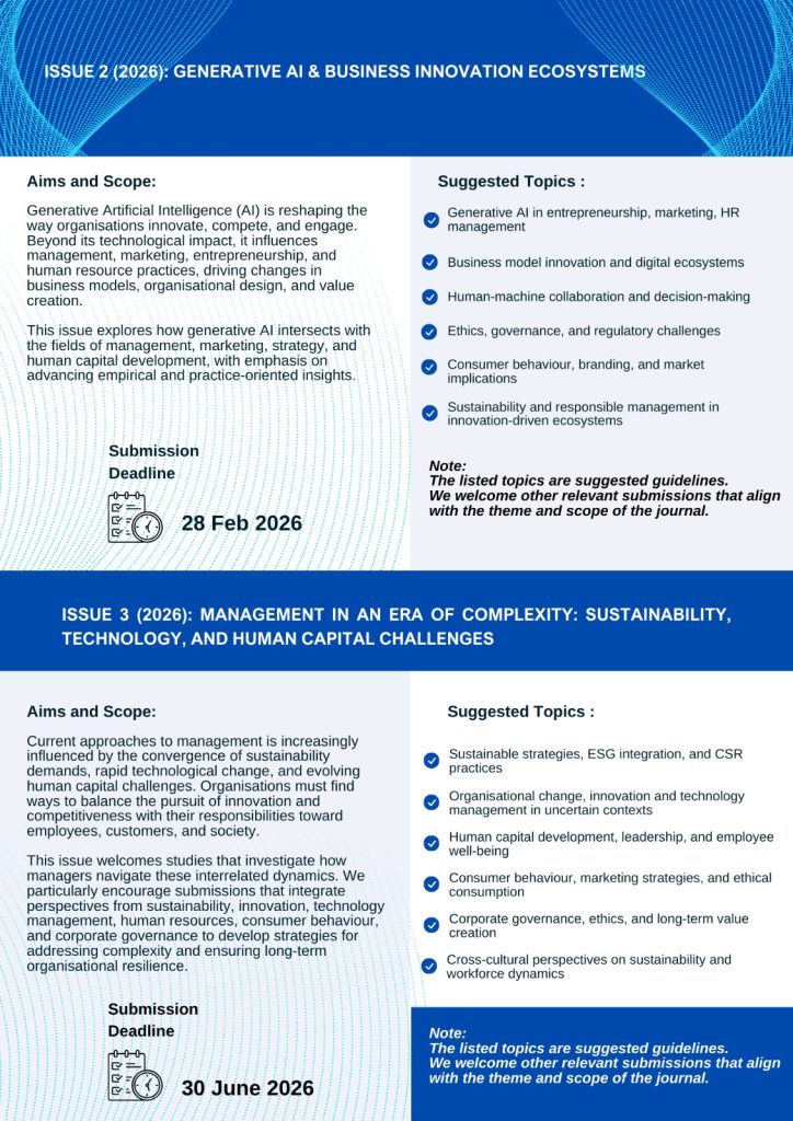 CALL FOR PAPERS – 2026 ISSUES – Jurnal Pengurusan