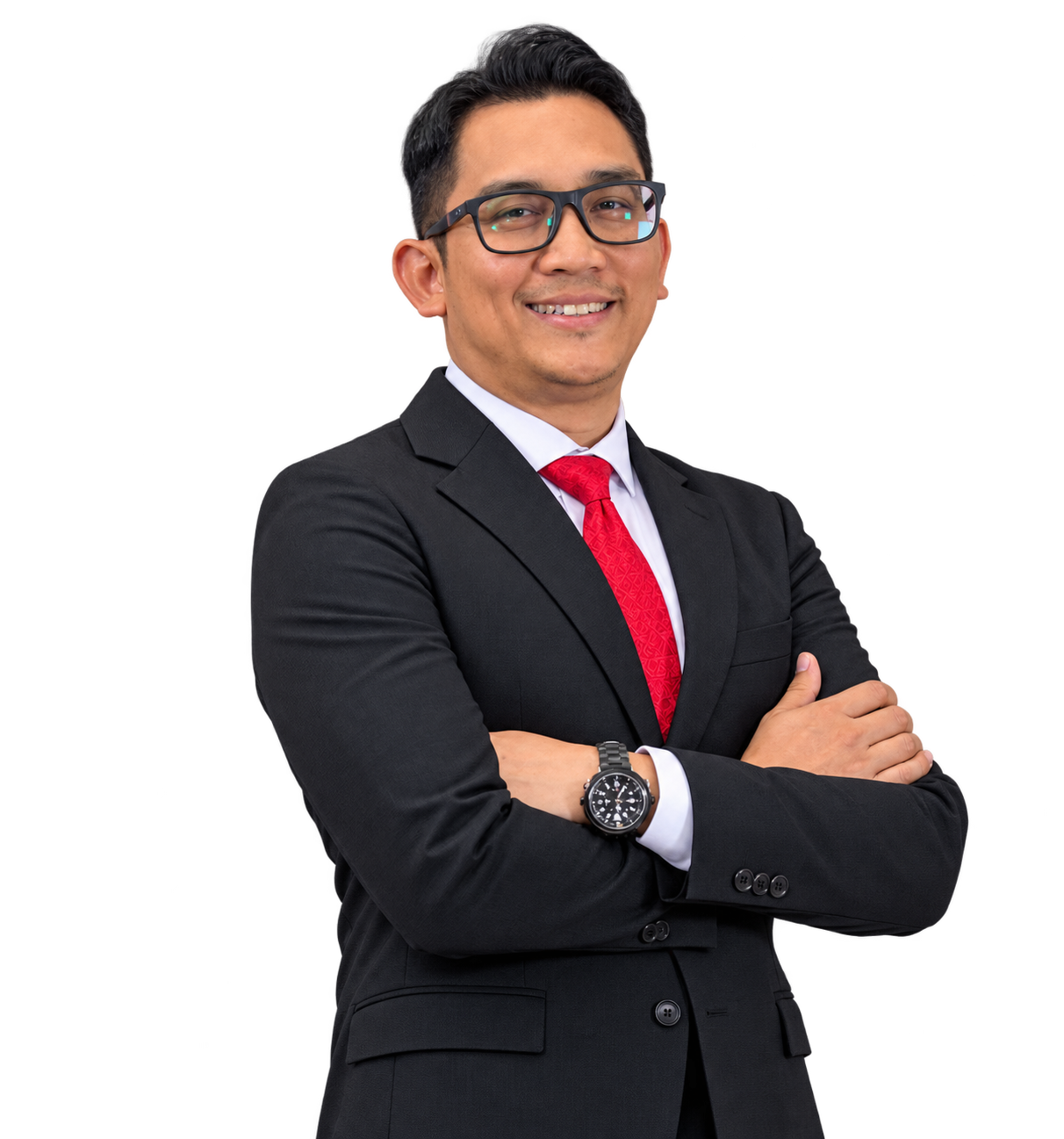 Confident Businessman in Red Tie