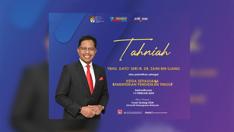 Congratulations to Ybhg. Dato’ Seri Ir. Dr. Zaini Bin Ujang as Secretary General of the Ministry of Higher Education