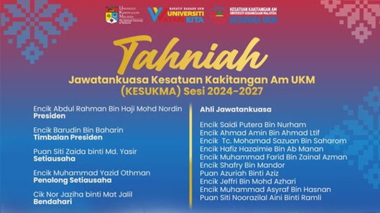 Jawatankuasa Kesatuan Kakitangan Am UKM(KESUKMA) 2024-2027