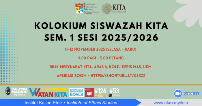 Kolokium Siswazah KITA 1/2025-2026, 11-12 November 2025