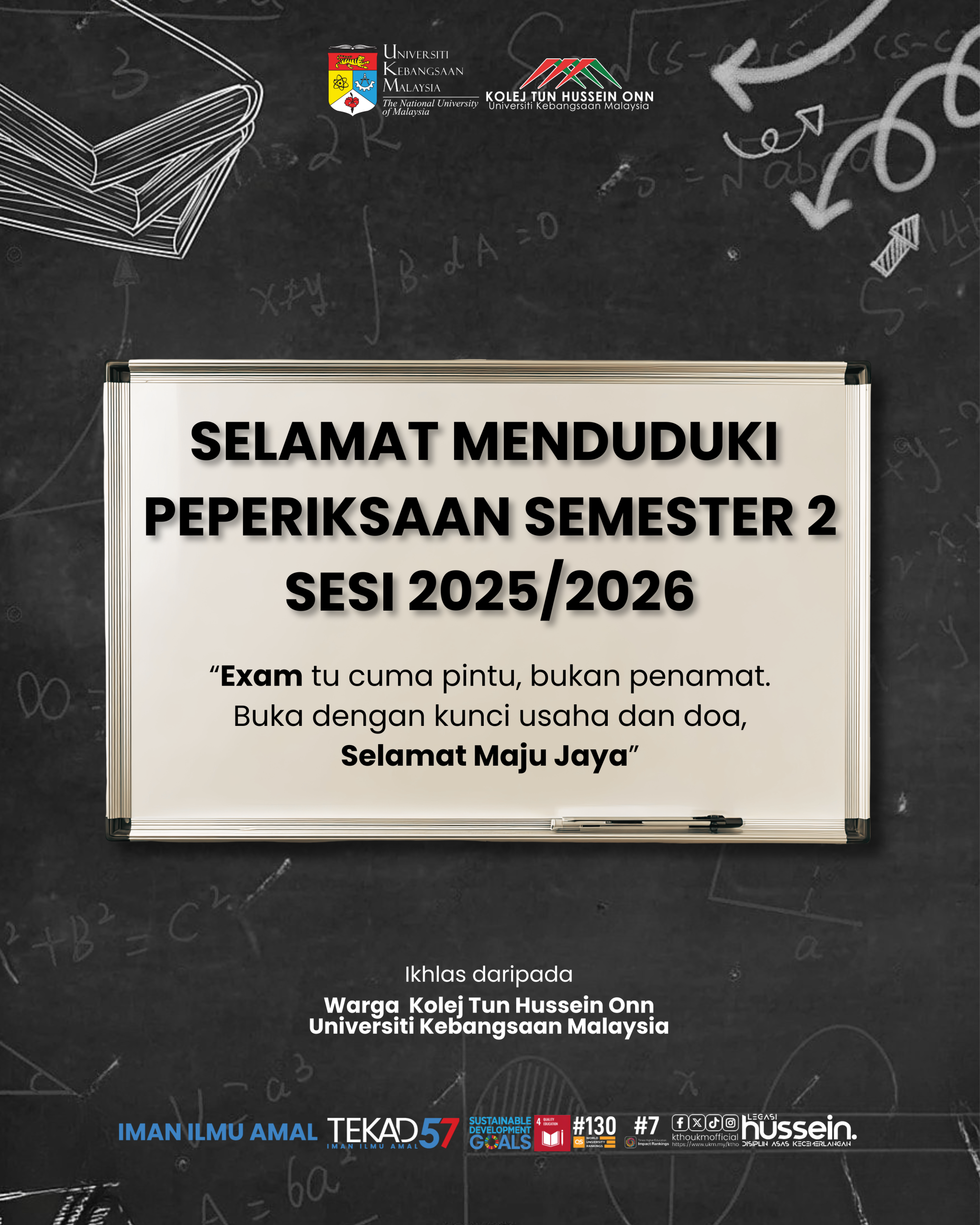 Selamat Menduduki Peperiksaan Akhir Semester 2 sesi 2025/2026