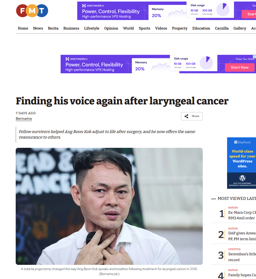 Finding his voice again after laryngeal cancer