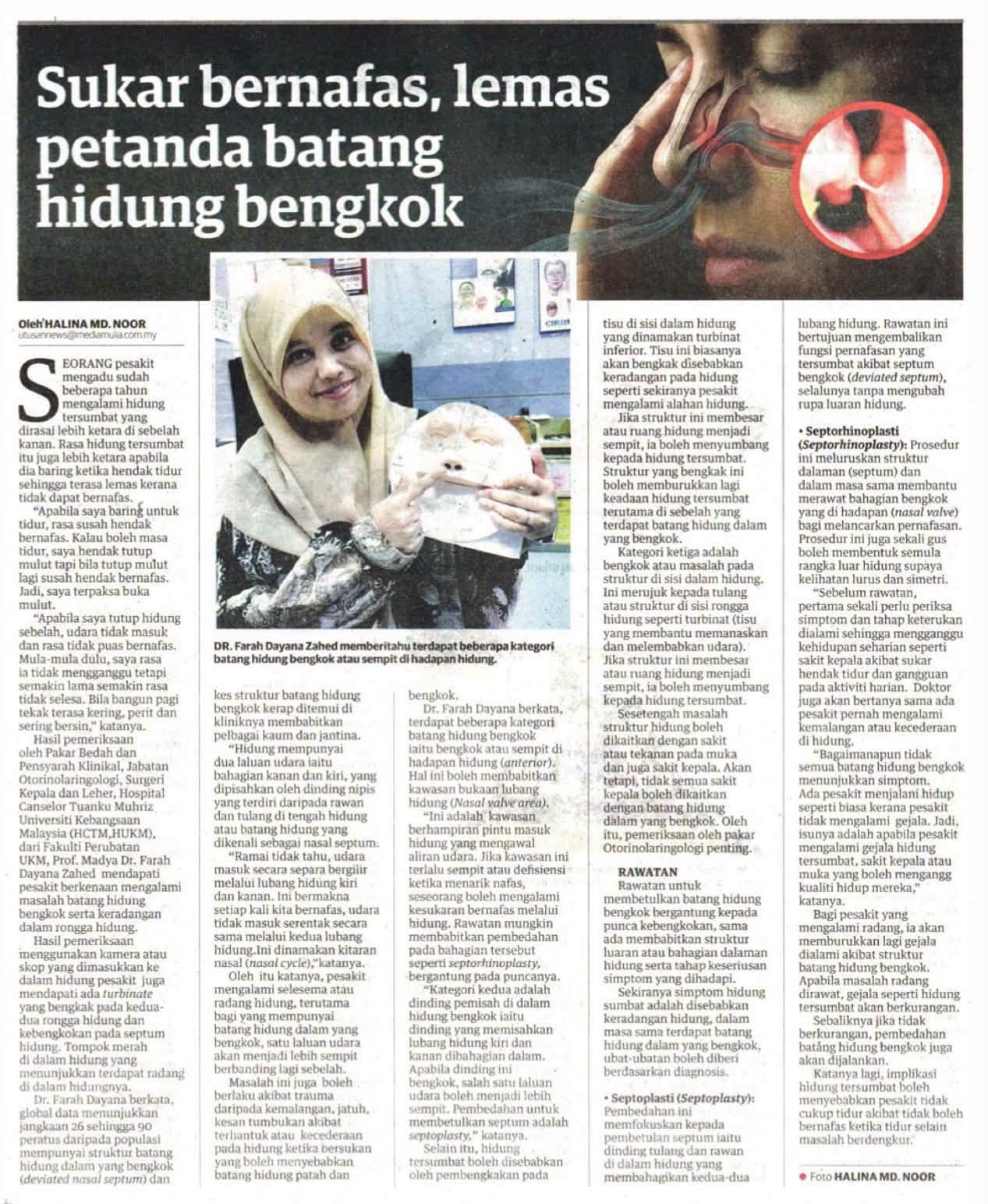 SUKAR BERNAFAS,LEMAS PETANDA BATANG HIDUNG BENGKOK
