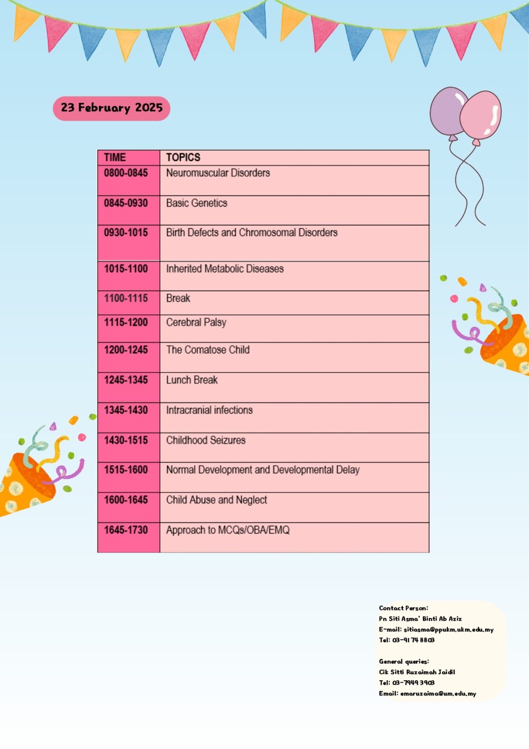 1st Paediatric Preparatory Course 2025 Jabatan Pediatrik Fakulti