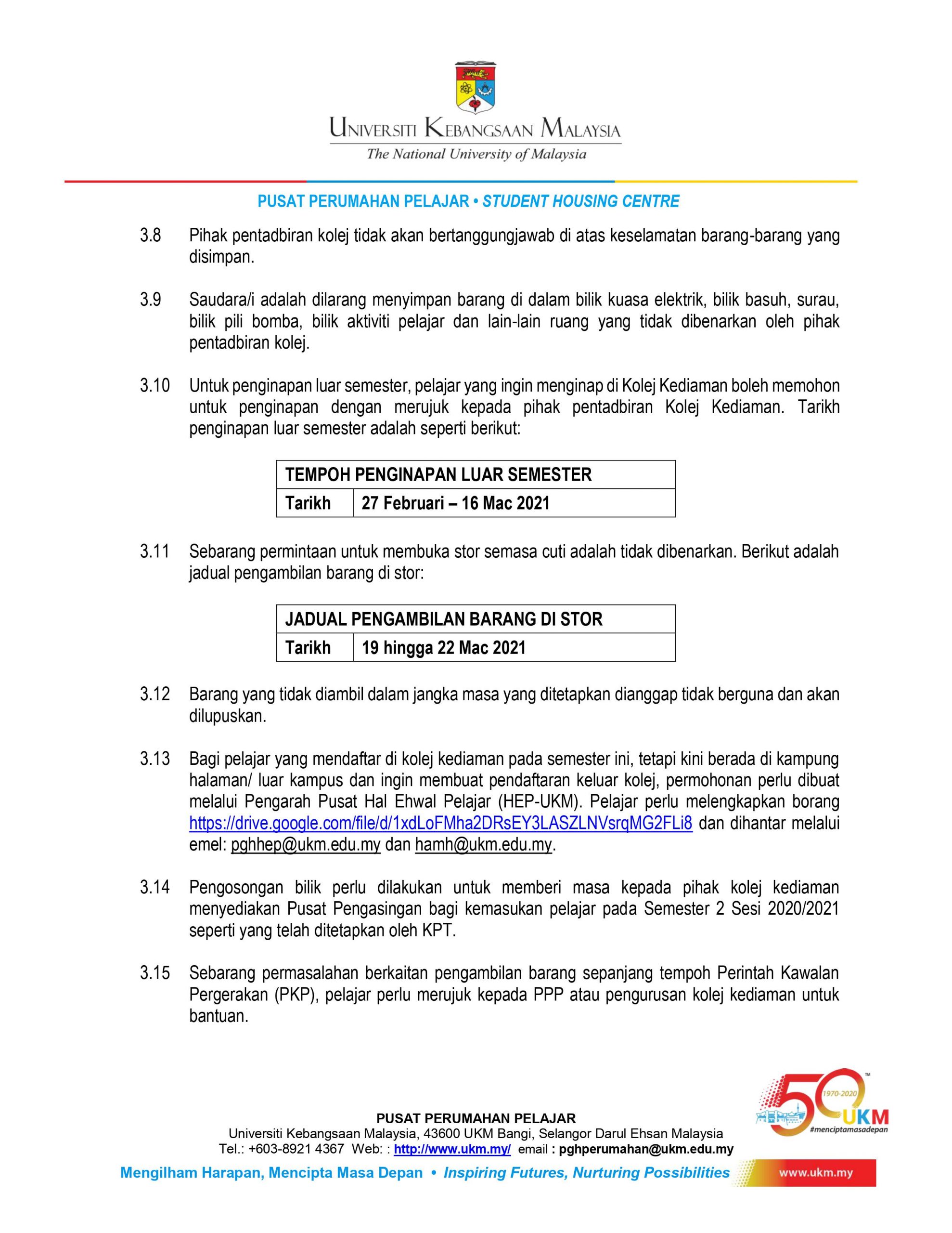 Pekeliling Pusat Perumahan Pelajar Bil 1 2021 Pusat Perumahan Pelajar