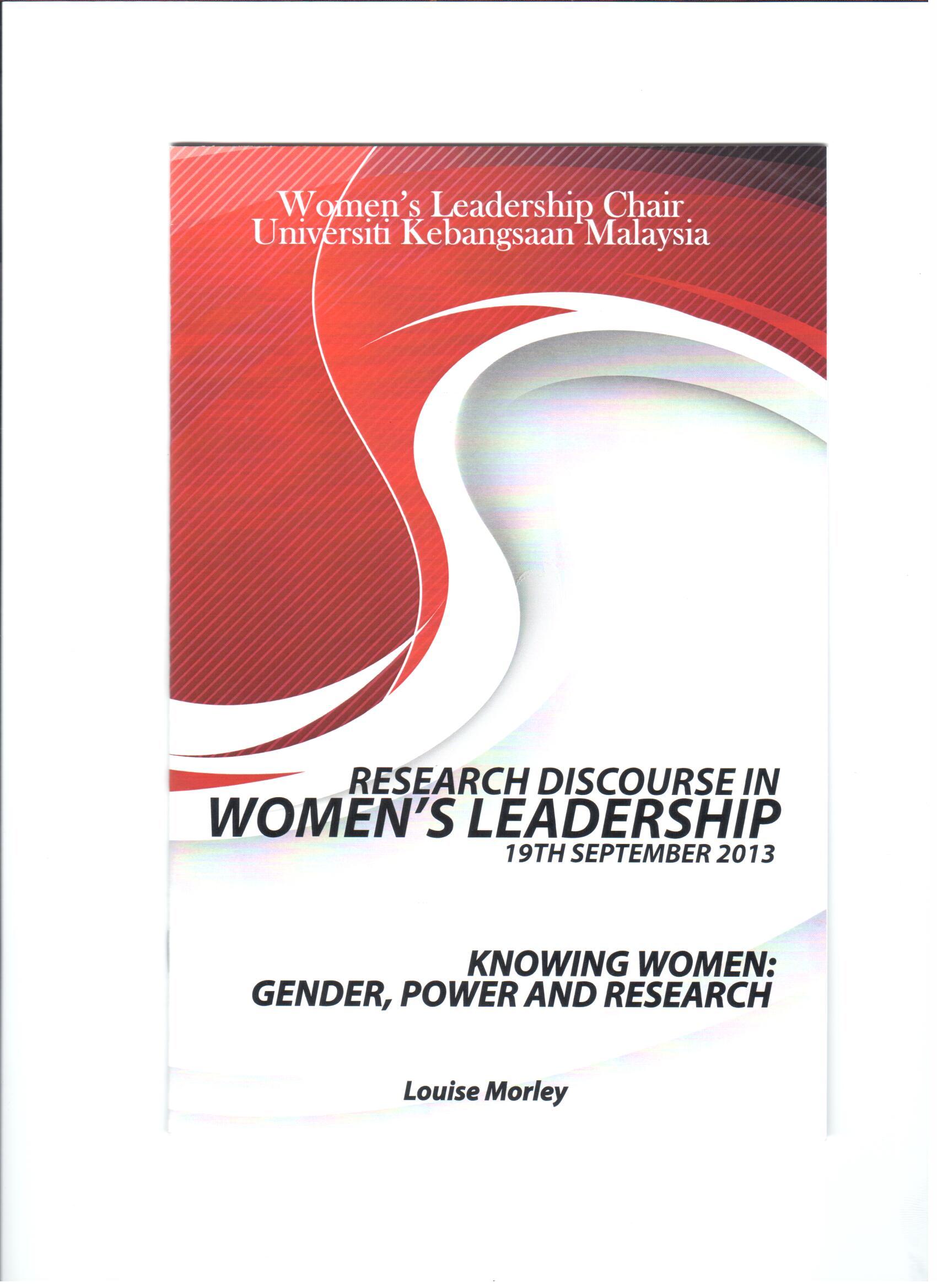 Knowing Women: Gender, Power and Research