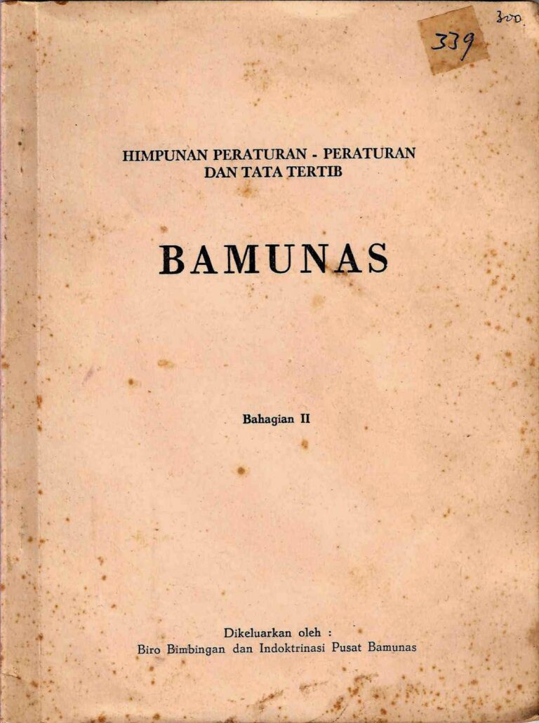 Bahan Nadir 1189 (Bamunas : himpunan peraturan-peraturan dan tatatertib)