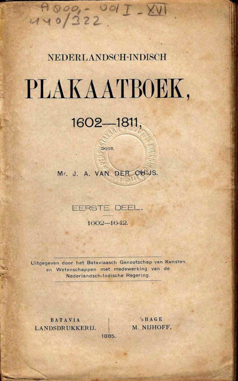 Bahan Nadir 1193 (Nederlandsch – Indisc; plakaatboek 1602 – 1811)
