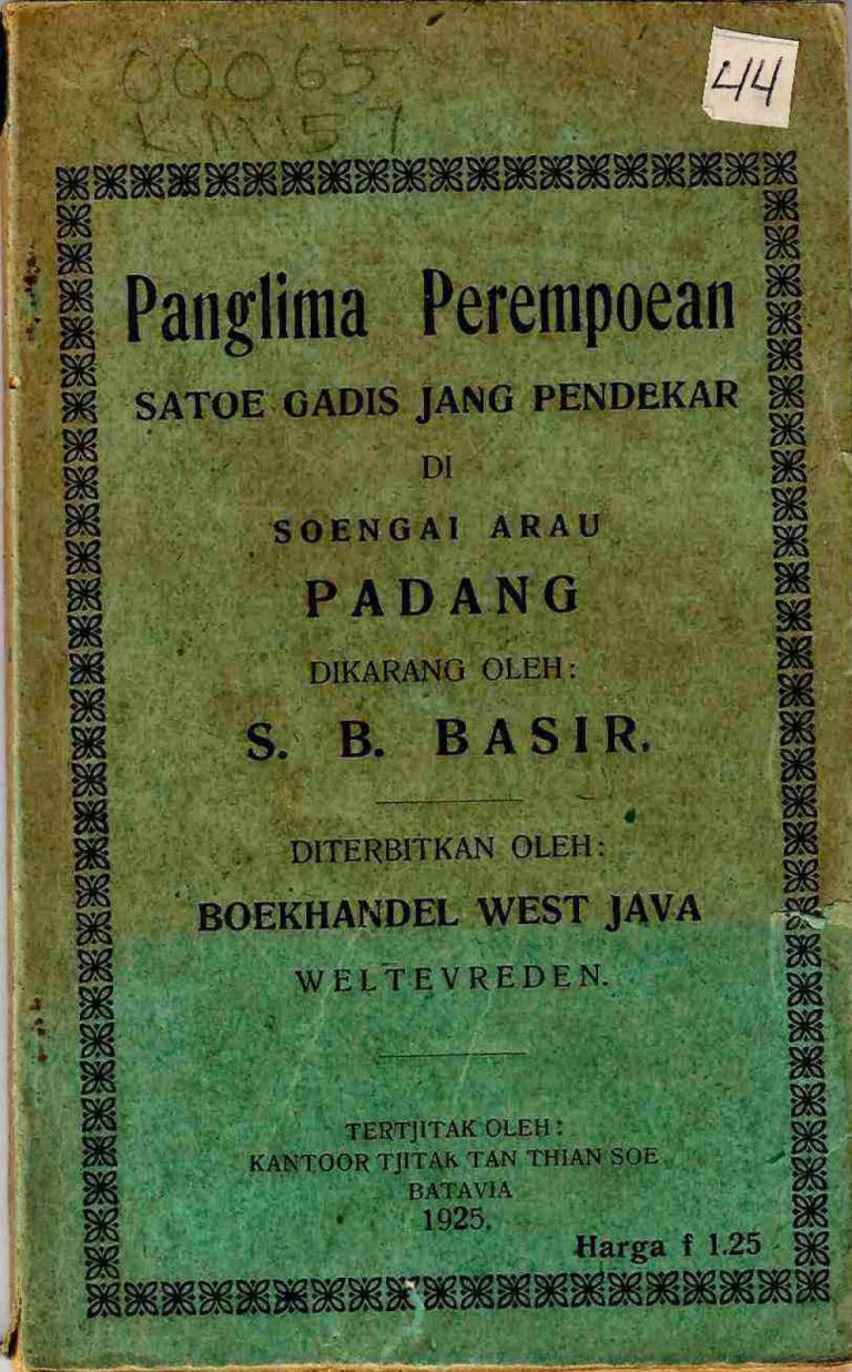 Bahan Nadir 0254 (Panglima perempoean: satoe gadis jang pendekar, di soengai Arau)