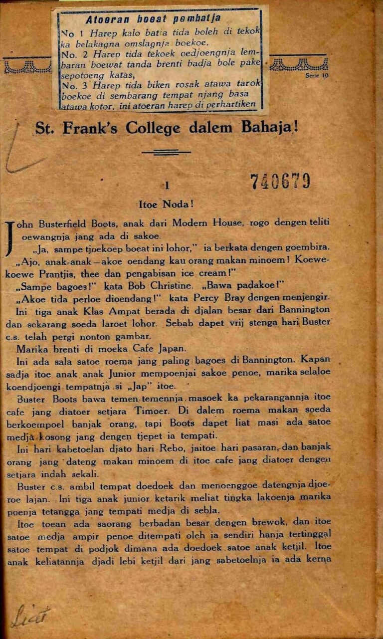 Bahan Nadir 0273 (St. Frank’s College dapet nama djelek dan orang tawanan dari pesagi tiga idjo)