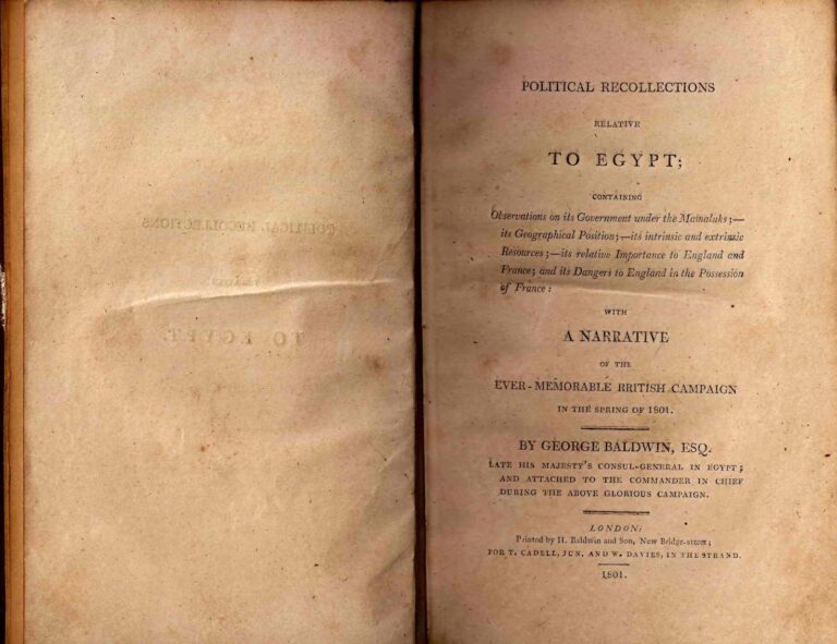 Bahan Nadir 0879 (Political recollections relatives to Egypt: containing observations on its government..)
