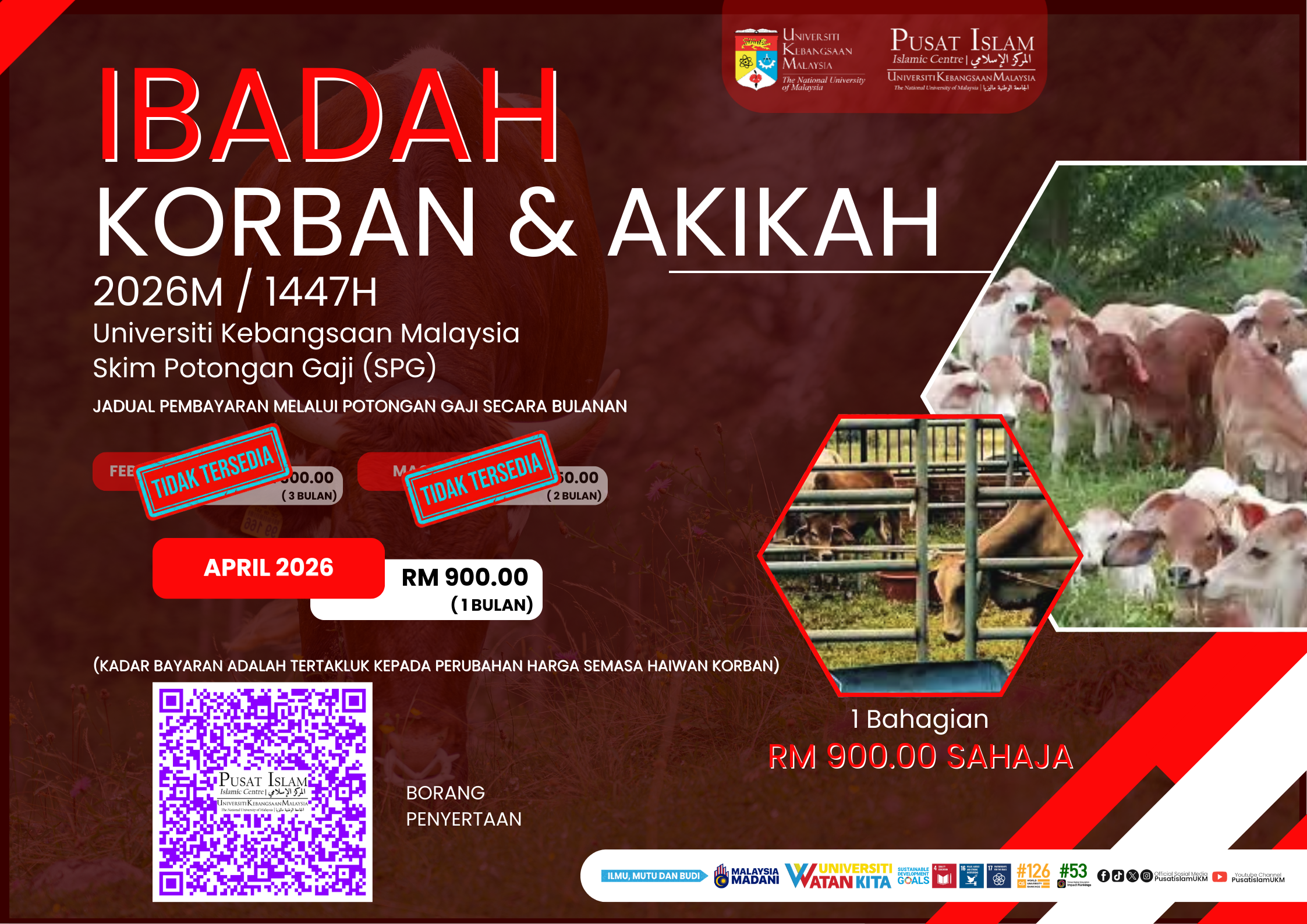 IBADAH KORBAN & AKIKAH 2026M / 1447H MELALUI SKIM POTONGAN GAJI (SPG) – APRIL