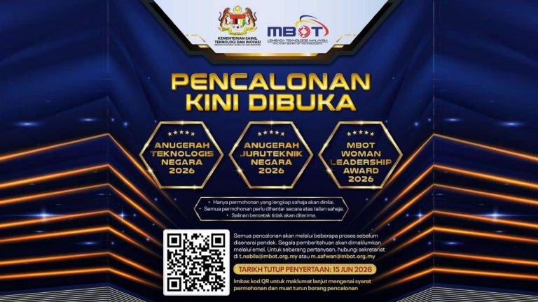 Pencalonan Anugerah Teknologis Negara 2026, Anugerah Juruteknik Negara 2026 dan MBOT Woman Leadership Award 2026