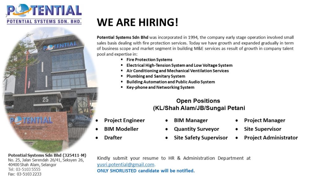 Job Opportunities Potential Systems Sdn Bhd Pusat Pembangunan Karier