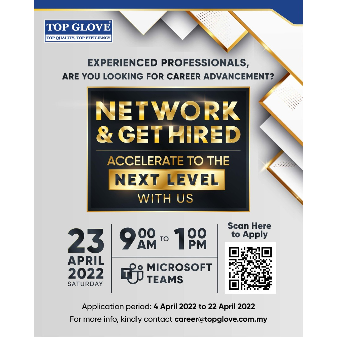 Top Glove Network & Get Hired Virtual Career Fair PUSAT PEMBANGUNAN