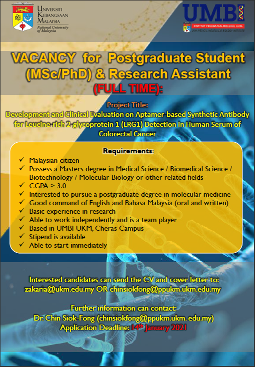 research assistant vacancy johor bahru
