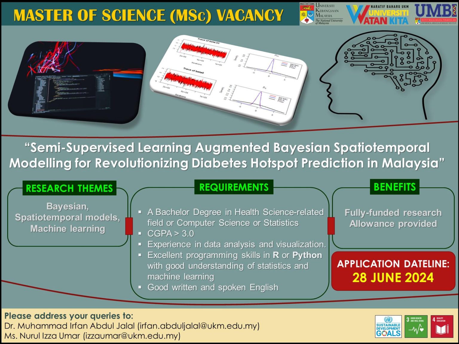 Vacancy Science Master of Science (MSc) Vacancy | UKM Medical Molecular Biology Institute